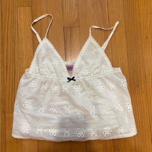 EDIKTED Eyelet Lace Trim Cami Top